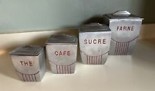 Art Deco/French Kitchen Nesting Canisters Metal Set Of 4 picture