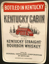 1950s Kentucky Cabin Straight Bourbon Whiskey Labels Cabin & Pine Trees picture