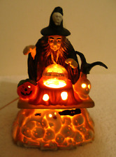 Vintage Halloween Prettique Samantha The Witch Porcelain Lighted Figurine 1991 picture
