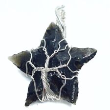 1 PC Black Obsidian Star Tree Of Life Pendant picture