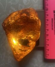 Huge Semi-Polished Natural Baltic Amber, 655 Carats 131 Grams 100 X 75mm, Orange picture