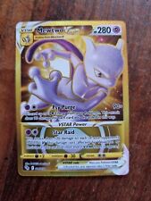 Pokemon Go Mewtwo Vstar 086/078 Gold Effect Secret Rare Textured  picture