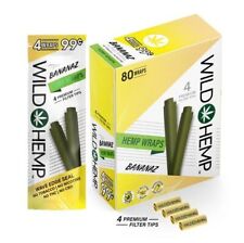 Wild H. Natural Wraps Rolling Papers 80 Total Wraps 20 Pouches / 4 Per (Bananaz) picture