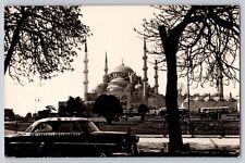 Postcard RPPC Photo Turkey Mosque Classic Car Buses 2 Stamps Posted New York picture