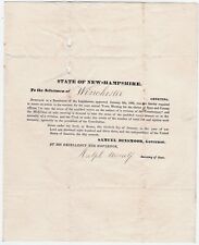 Manuscript Stampless Cover w contents Signed Metcalf New Hampshire Gov 1833 RARE picture