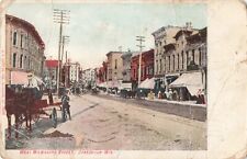 Janesville WI Wisconsin, West Milwaukee St. Horse Carriage, Vintage Postcard picture