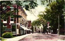 Court Street View of Burbank Bookstore Plymouth MA Divided Postcard 1909 picture