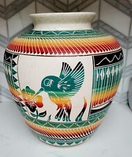 Navajo Hummingbird Large Horse Hair Pottery Vase Signed W Johnson  picture