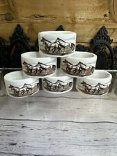 Montana Lifestyles Hoof prints Napkin Ring Set of 6 ceramic napkin holders 2001 picture
