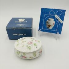 Wedgwood Rosehip 4in Trinket Ring Box Vanity Bone China Floral England Vintage  picture