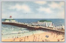 Postcard Atlantic City New Jersey Heinz Ocean Pier People on Beach Posted 1942 picture