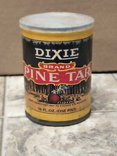 Vintage Unopened DIXIE PINE TAR Brand Tin Can 1 Pint, Paper Label.  picture