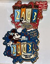 Disney Pin Happy New Year 2002 / 2003 Mickey Spinner LE Lot of 2 picture
