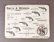 SMITH & WESSON Framed Metal Sign Revolver In Caliber Model 22 x 19