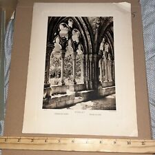 Vintage Print Cistercian Monastery of Santa Maria de Poblet Cloister Spain picture
