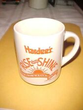 Vintage 1993 Hardee's Rise and Shine Coffee Cup Mug ORANGE & WHITE picture