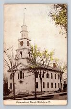 Middlebury VT-Vermont, Congregational Church, Religion, Vintage c1911 Postcard picture