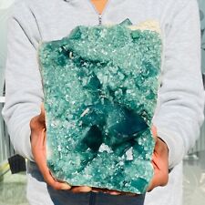 6.77lb Natural Green Fluorite Quartz Crystal Cluster Mineral Specimen picture