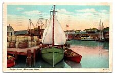 VTG Harbor Scene, Boats, Gloucester, MA Postcard picture