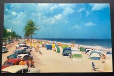 Ft Lauderdale Florida FL Postcard Famous Cabana lined Beach picture