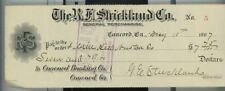 1907 R.F. Strickland Co. Concord Ga Check $7.75 Will Hill Newton Co. A10 picture