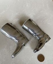 Pair Vintage Silver Plated Grenadier Boot Measures picture