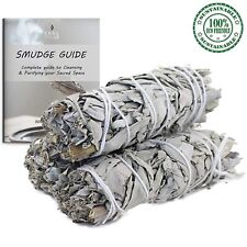 3 Pack White Sage Smudge Sticks 4 Inch with Smudge Guide For Cleansing Smudging picture