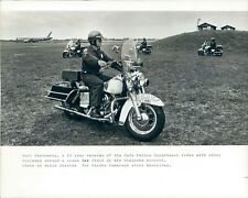 1983 Press Photo Miami Dade FL Police Officers on Motorcycles Opa-locka picture