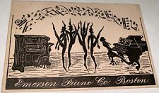 Antique American Emerson Piano Boston Devil's Dance Floor Advertising Trade Card picture