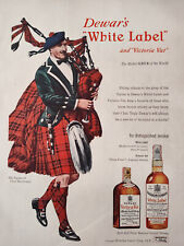 1949 Original Esquire Art Ads DEWERS White Label Scotch WELDON Mens Pajamas picture