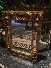 Vintage Ornate Gold Gilt Scroll Vanity Tray Wall Mirror / Hollywood Regency picture