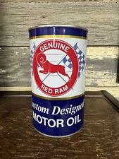 RARE VINTAGE GENUINE RED RAM MOTOR OIL  CAN   IMPERIAL QUART picture