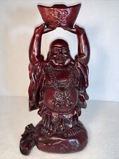 Large 11” Laughing Buddha Dragon Red Statue Good Luck Wealth Success Prosperity picture
