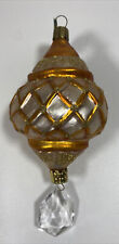 Vintage Christborn Teardrop Glass Hand Painted Ornament w/Prism Germany 6