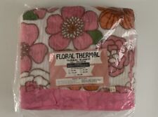 Vintage MCM Floral Thermal Blanket Full/Queen 72X90 Made In USA NOS picture