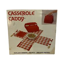 Vintage Red Picnic Fabric Casserole Caddy Cozy Carrier Picnic Potluck NOS New picture