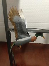 Flying Duck Heavy Metal Wall Lamp/Decor Vtg Handmade Hand-painted picture