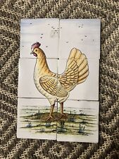 Vintage delft Style Tile Panel Mural Hen Rooster Bird Chicken 5x5” Tiles picture