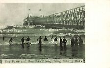 Long Beach California, The Pier & Sun Pavilion Swimming Beach, Vintage Postcard picture