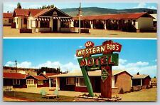 Kremmling Colorado~Bob's Western Motel~Close Up Neon Sign~Office~1950s Postcard picture