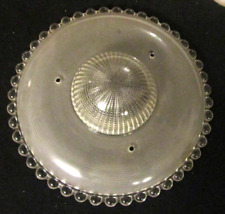 VINTAGE GLASS CEILING SHADE, SATIN & CLEAR GLASS picture
