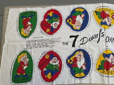 Vtg Disney's 7 Dwarfs Cut & Sew Double Sided Ornaments Fabric Panel by Ameritex  picture