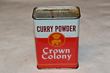 Vintage 1956 Crown Colony Curry Powder Spice Tin 2 Oz. Full San Francisco, CA picture