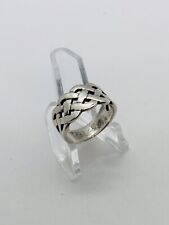 SIZE 10.5 7.9g 925 MENS MESH CELTIC TWIST STAMPED MANLY RING VINTAGE QUALITY picture