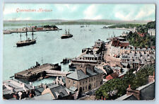 Cobh Ireland Postcard View of Queenstown Harbour Ship Scene 1907 Posted Antique picture