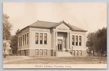 Clarinda Iowa Public Library Exterior Real Photo Postcard RPPC - Unposted picture