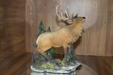 Vintage Bull Elk Bugling Rut Trophy Display heavy, detailed quality figurine EUC picture