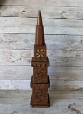 Vintage Free Mason Masonic Folk Art Wood Carving With Enamel Paint And Inlay picture