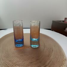 Vintage Heavy bottom colored shock glasses Set Of 2 picture