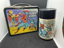 Vintage 1976 Marvel Comics Super Heroes Metal Lunch Box with Thermos by Aladdin picture
